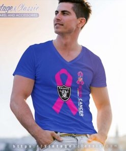 Raiders Nfl Crush Cancer 2023 V Neck TShirt