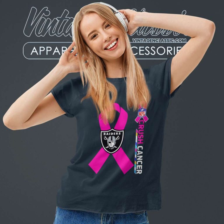 Raiders Nfl Crush Cancer 2023 Women TShirt Raiders Nfl Crush Cancer 2023 Women TShirt