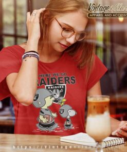 Raiders Snoopy Plays The Football Women TShirt