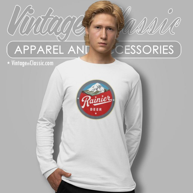 Rainier Beer Mountain Logo Long Sleeve Tee Rainier Beer Mountain Logo Long Sleeve Tee