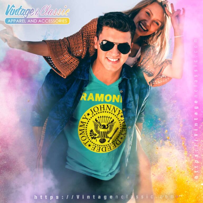 Ramones 1980s Distressed Punk V Neck TShirt Ramones 1980s Distressed Punk V Neck TShirt