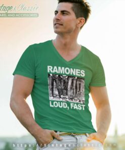 Ramones Loud Fast V Neck TShirt