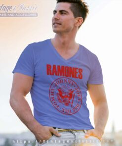 Ramones Mania American V Neck TShirt