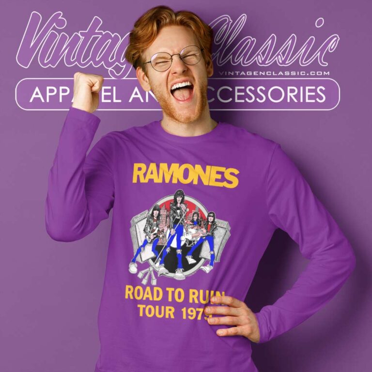 Ramones Shirt Road To Ruin Tour 1979 Long Sleeve Tee Ramones Shirt Road To Ruin Tour 1979 Long Sleeve Tee