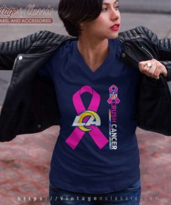 Rams Nfl Crush Cancer 2023 V Neck TShirt