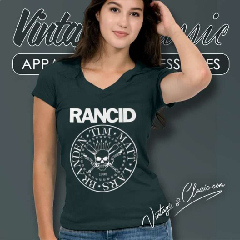 Rancid Crest Logo V Neck TShirt Rancid Crest Logo V Neck TShirt