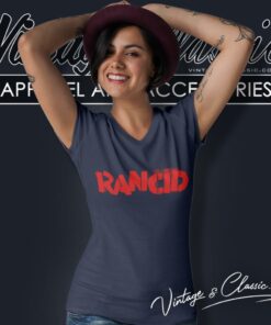 Rancid Logo V Neck TShirt