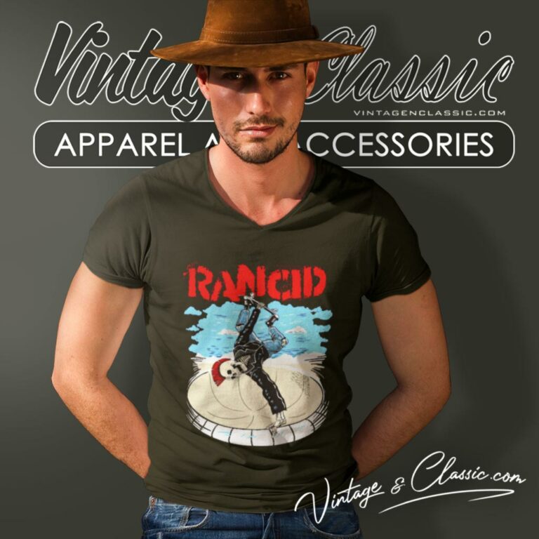 Rancid Shirt Skate Skele Tim V Neck TShirt Rancid Shirt Skate Skele Tim V Neck TShirt