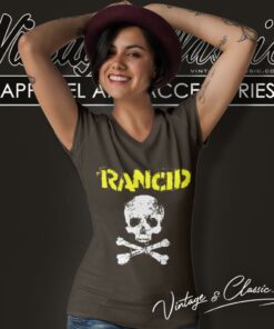 Rancid Skull V Neck TShirt