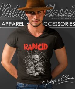 Rancid Spiderweb V Neck TShirt