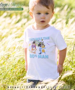 Rap Bluey Dad Bandit And Bingo 80s Theme kids tshirt 1