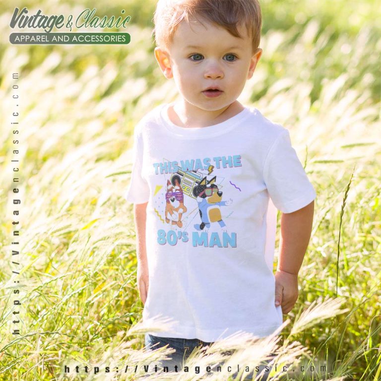Rap Bluey Dad Bandit And Bingo 80s Theme kids tshirt 1 Rap Bluey Dad Bandit And Bingo 80s Theme kids tshirt 1