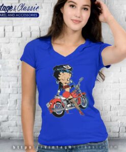 Rare 90s Betty Boop Vintage Motorcycle V Neck TShirt