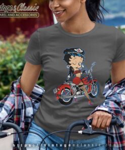 Rare 90s Betty Boop Vintage Motorcycle Women TShirt