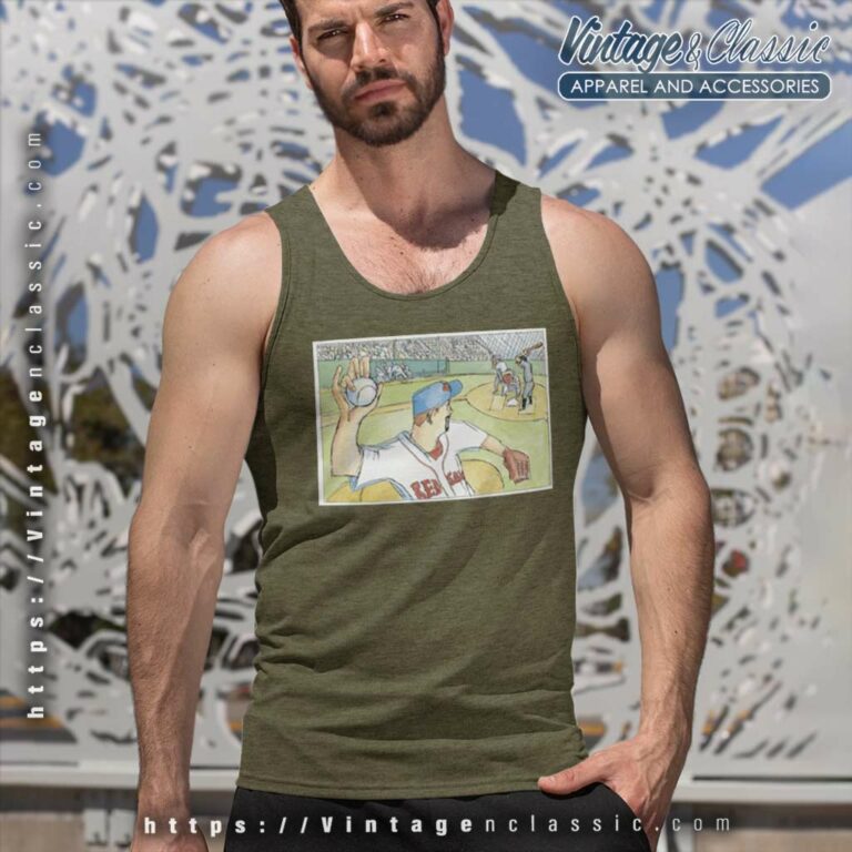 Rare Tim Wakefield Cartoon Tank Top Racerback Rare Tim Wakefield Cartoon Tank Top Racerback