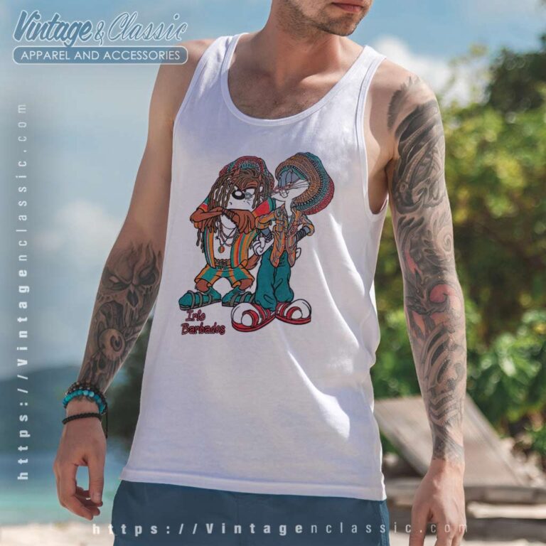 Rasta Taz And Bugs Bunny Irie Barbados Tank Top Racerback Rasta Taz And Bugs Bunny Irie Barbados Tank Top Racerback
