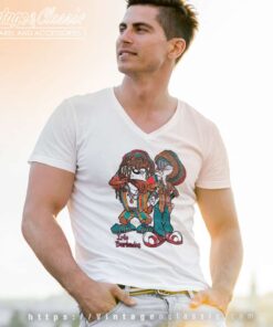Rasta Taz And Bugs Bunny Irie Barbados V Neck TShirt