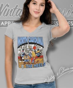 Rate Vintage Unc Tar Heels Looney Tunes Shirt V Neck TShirt