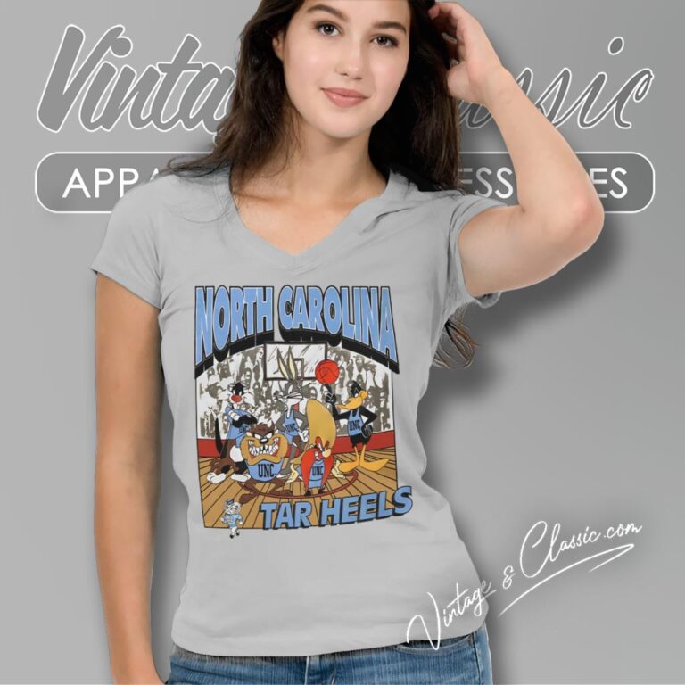 Rate Vintage Unc Tar Heels Looney Tunes Shirt V Neck TShirt Rate Vintage Unc Tar Heels Looney Tunes Shirt V Neck TShirt