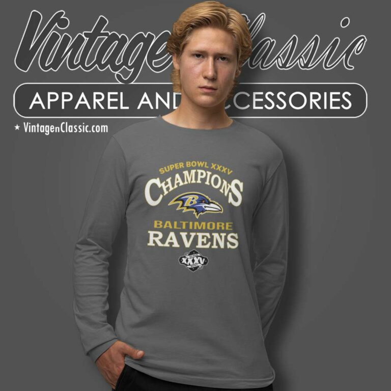 Ravens Champions Super Bowl Xxxv Nfl Baltimore Long Sleeve Tee Ravens Champions Super Bowl Xxxv Nfl Baltimore Long Sleeve Tee