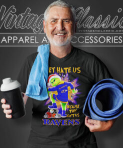 Ravens Grinch They Hate Us Because They Aint Us Shirt 5 Ravens Grinch They Hate Us Because They Aint Us V Neck TShirt