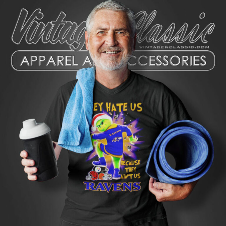 Ravens Grinch They Hate Us Because They Aint Us V Neck TShirt Ravens Grinch They Hate Us Because They Aint Us V Neck TShirt