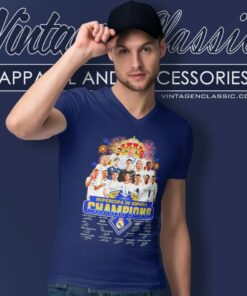 Real Madrid 2024 Supercopa De Espana Champions Signatures V Neck TShirt