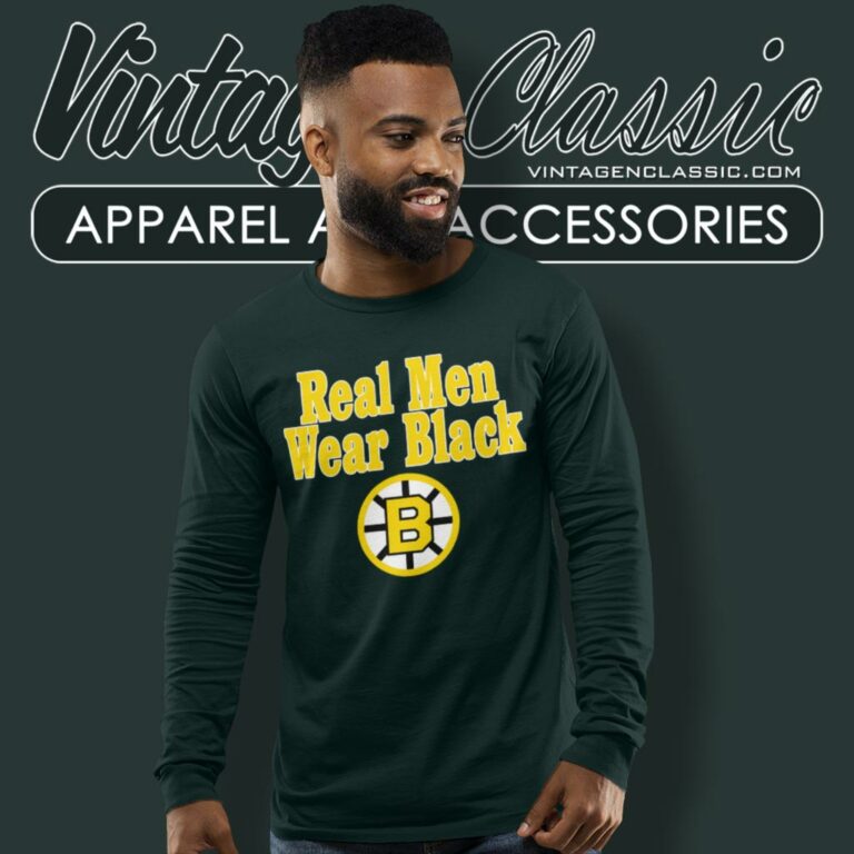 Real Men Wear Black Boston Bruins Long Sleeve Tee Real Men Wear Black Boston Bruins Long Sleeve Tee