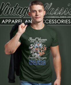 Real Women Love Hockey Smart Women Love The Oilers 2023 Signatures T Shirt