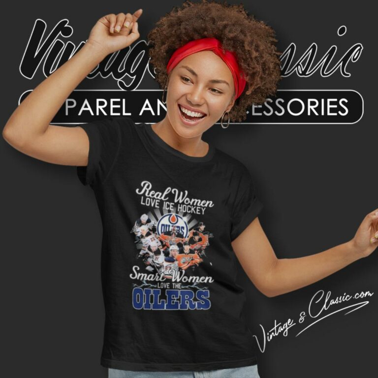 Real Women Love Hockey Smart Women Love The Oilers 2023 Signatures Women T Shirt Real Women Love Hockey Smart Women Love The Oilers 2023 Signatures Women T Shirt