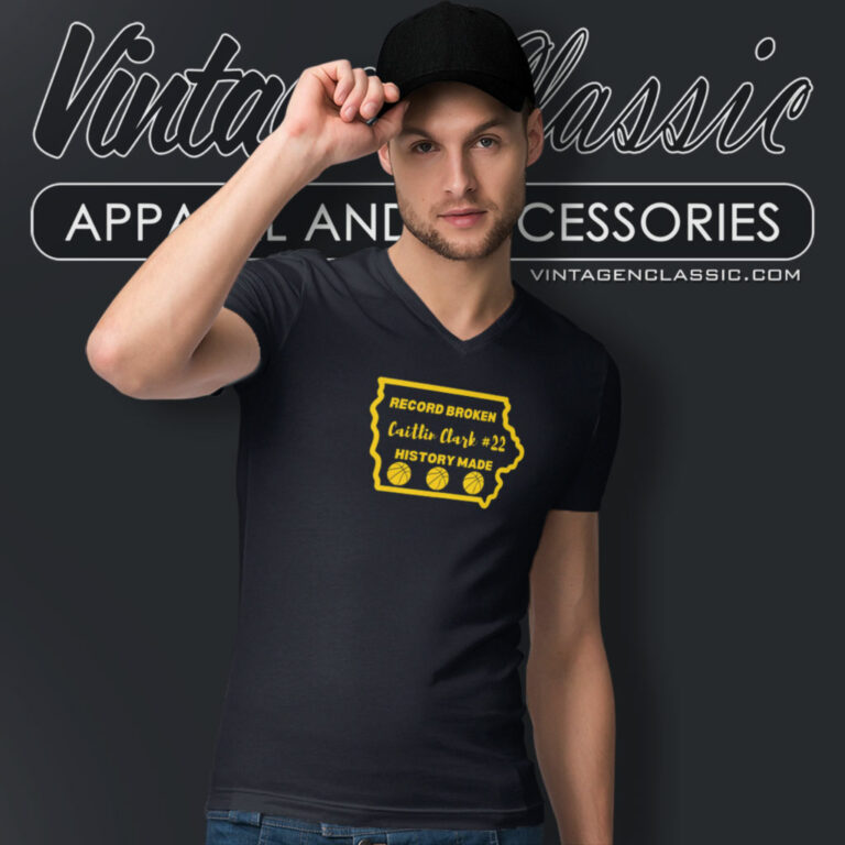 Record Broken Caitlin Clark Shirt Iowa Hawkeyes V Neck TShirt Record Broken Caitlin Clark Shirt Iowa Hawkeyes V Neck TShirt