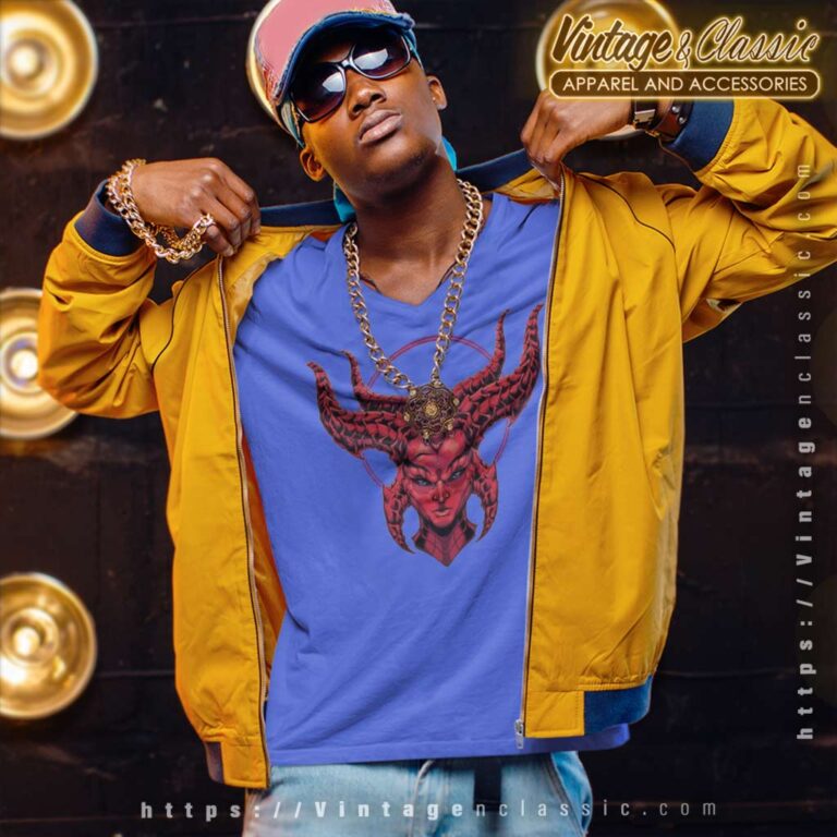 Red Devil Diablo 4 Game 2023 V Neck TShirt Red Devil Diablo 4 Game 2023 V Neck TShirt