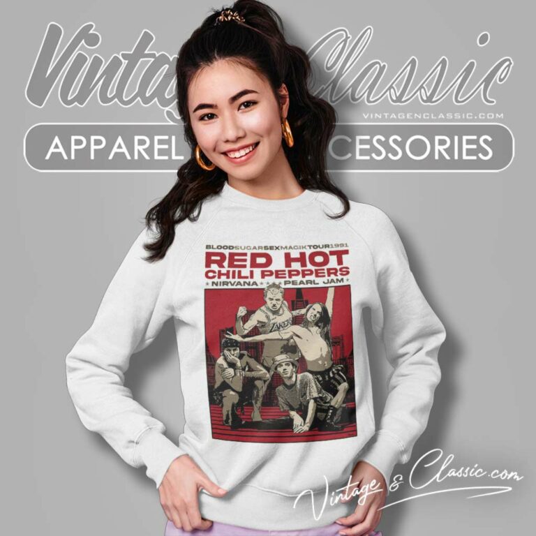Red Hot Chili Peppers 1991 Concert Sock Poster Sweatshirt Red Hot Chili Peppers 1991 Concert Sock Poster Sweatshirt