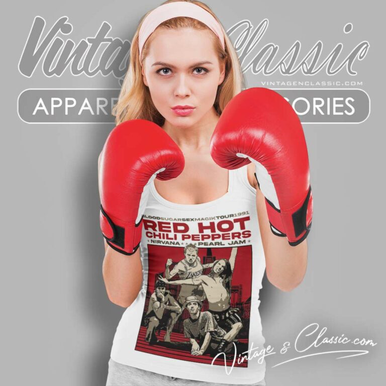 Red Hot Chili Peppers 1991 Concert Sock Poster Tank Top Racerback Red Hot Chili Peppers 1991 Concert Sock Poster Tank Top Racerback