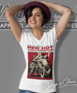Red Hot Chili Peppers 1991 Concert Sock Poster Shirt 5 Red Hot Chili Peppers 1991 Concert Sock Poster V Neck TShirt