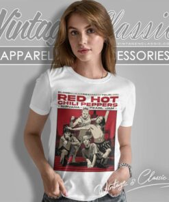 Red Hot Chili Peppers 1991 Concert Sock Poster Shirt 6 Red Hot Chili Peppers 1991 Concert Sock Poster Women TShirt