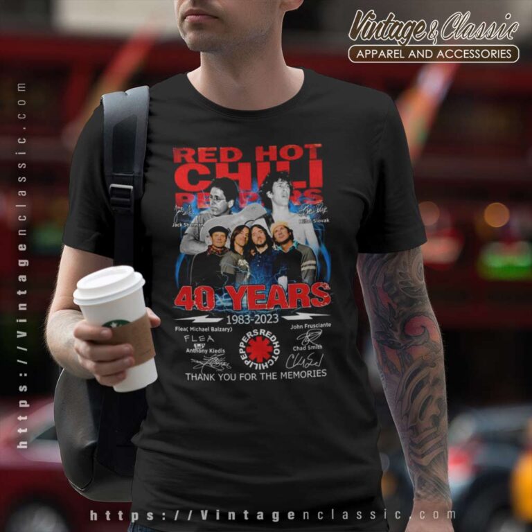 Red Hot Chili Peppers 40 Years Signature T Shirt Red Hot Chili Peppers 40 Years Signature T Shirt