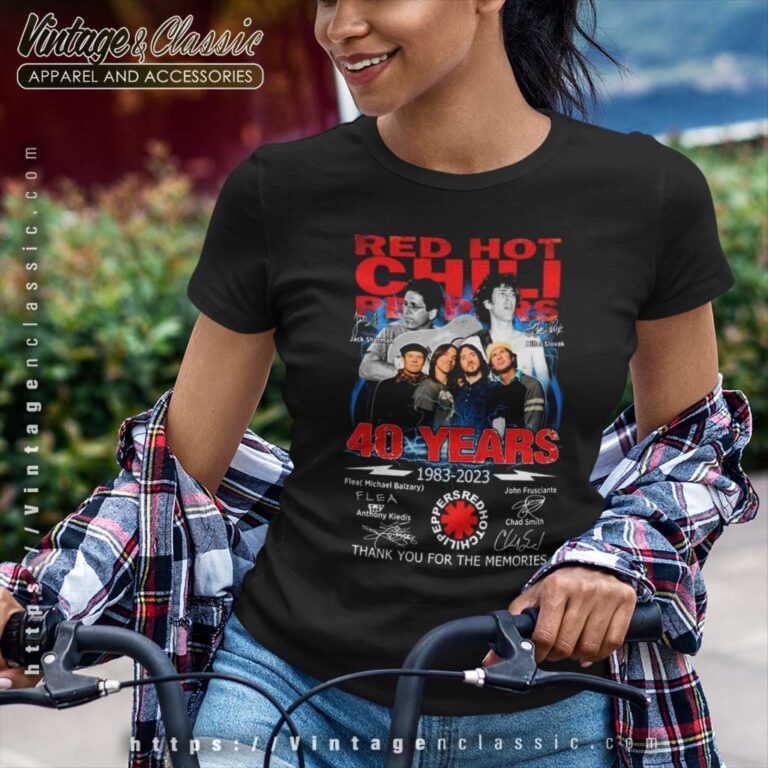 Red Hot Chili Peppers 40 Years Signature Women TShirt Red Hot Chili Peppers 40 Years Signature Women TShirt