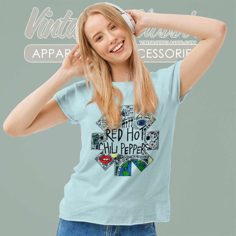 Red Hot Chili Peppers Doodle Logo Women TShirt Red Hot Chili Peppers Doodle Logo Women TShirt