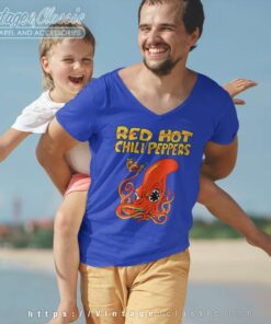 Red Hot Chili Peppers Fire Squid Shirt 6 Red Hot Chili Peppers Fire Squid V Neck TShirt