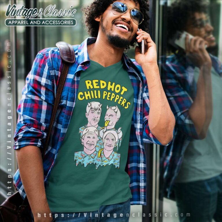 Red Hot Chili Peppers Illustrated Peppers V Neck TShirt Red Hot Chili Peppers Illustrated Peppers V Neck TShirt