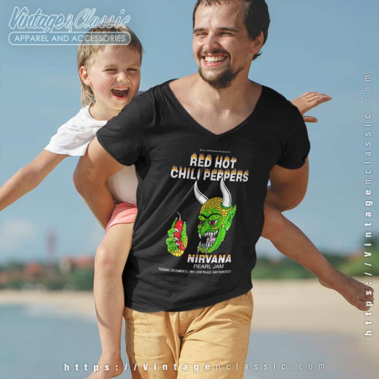 Red Hot Chili Peppers Nirvana Pearl Jam V Neck TShirt Red Hot Chili Peppers Nirvana Pearl Jam V Neck TShirt