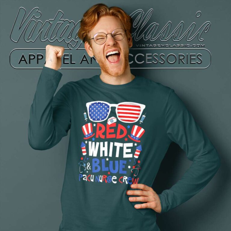 Red White Blue Pacu Nurse Crew Long Sleeve Tee Red White Blue Pacu Nurse Crew Long Sleeve Tee