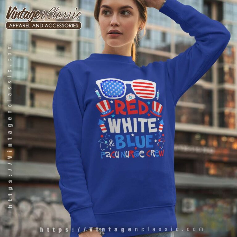 Red White Blue Pacu Nurse Crew Sweatshirt Red White Blue Pacu Nurse Crew Sweatshirt