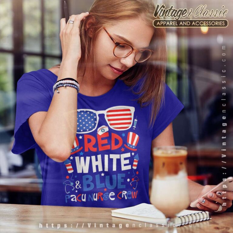 Red White Blue Pacu Nurse Crew Women TShirt Red White Blue Pacu Nurse Crew Women TShirt