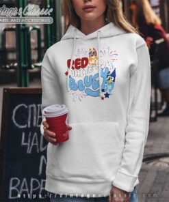 Red White Bluey 4th Of July Hoodie