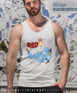 Red White Bluey 4th Of July Tank Top Racerback
