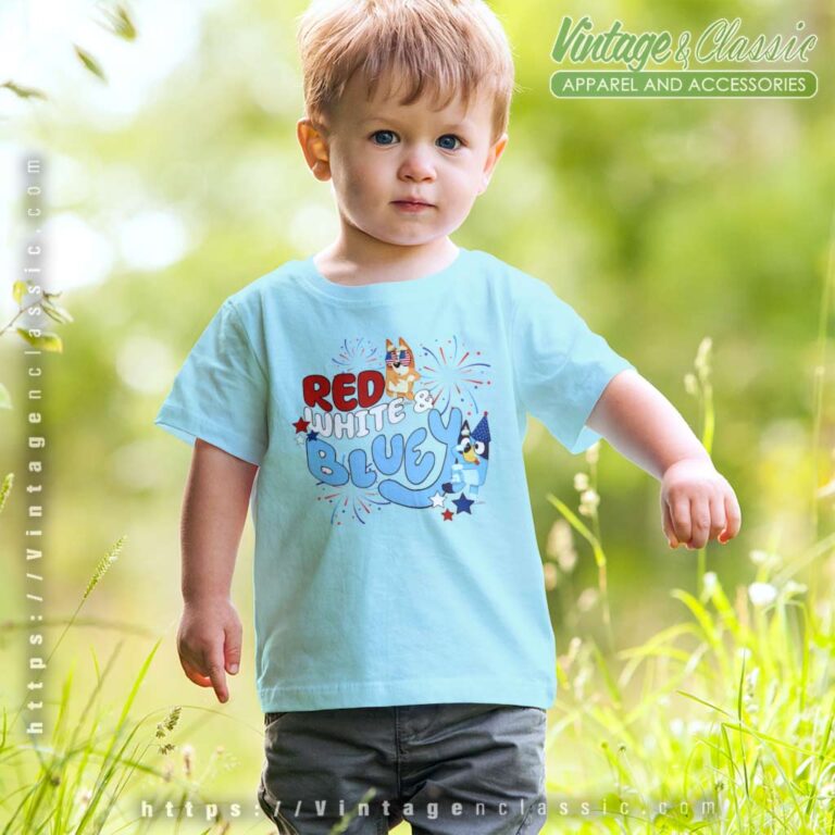 Red White Bluey 4th Of July kids Tshirt Red White Bluey 4th Of July kids Tshirt