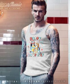 Red White Bluey Family Independence Day Tank Top Racerback