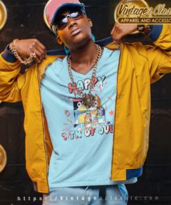 Red White Bluey Family Independence Day V Neck TShirt